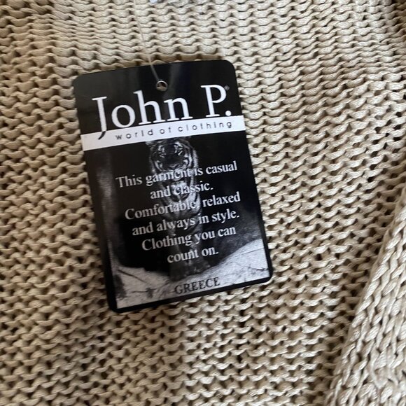 (3) John P. cardigan sweater & pullover L womens NWT Greece tan pink black - Picture 12 of 12